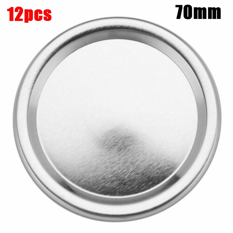 12pcs Mason Jar Canning Lids Leak Proof Sealing Food Keeping Fresh Reusable Split-Type Canning Lids Kitchen Supplies 70mm: C