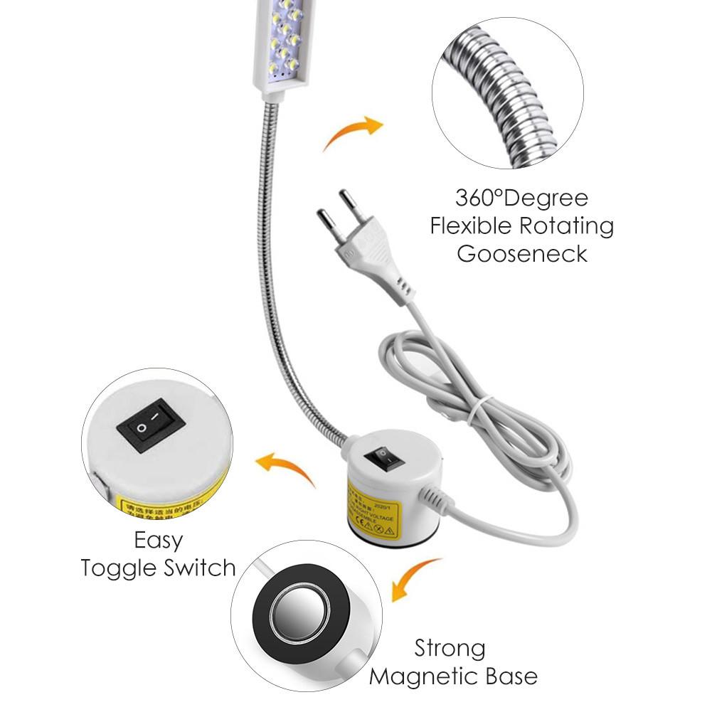 Super Bright Sewing Machine Light L Flexible Led Work Lamp With Magnetic For Workbench Lathe Drill Press Industrial Light EU
