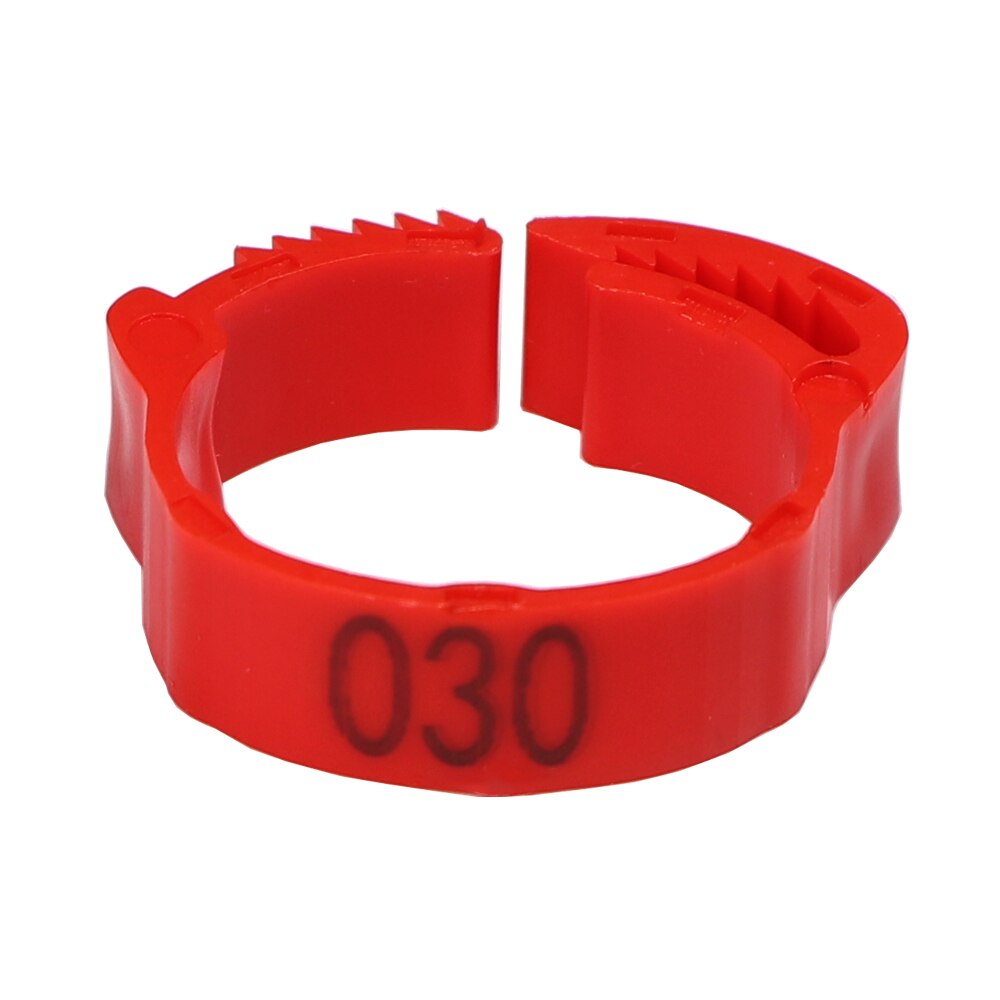 Brasmoyu 30Pcs Verstelbare Kip Voet Ringen Binnendiameter Size 2 ~ 2.4Cm Kip Gevogelte Flexibele Intrekbare Voet Ring 6 Kleuren: Red 30PCS
