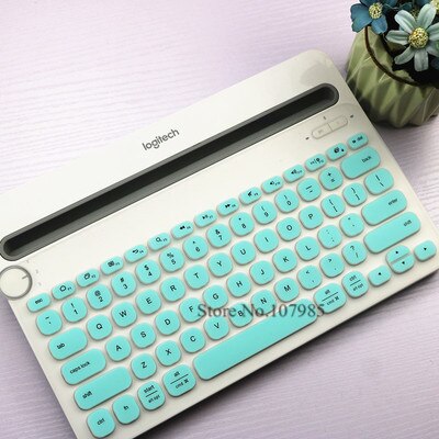 Tastatur Abdeckung Schutz Für Logitech K480 Bluetooth Multi-Gerät Tastatur Silikon Staubdicht kabellos Schreibtisch Staub haut Film: Skyblue