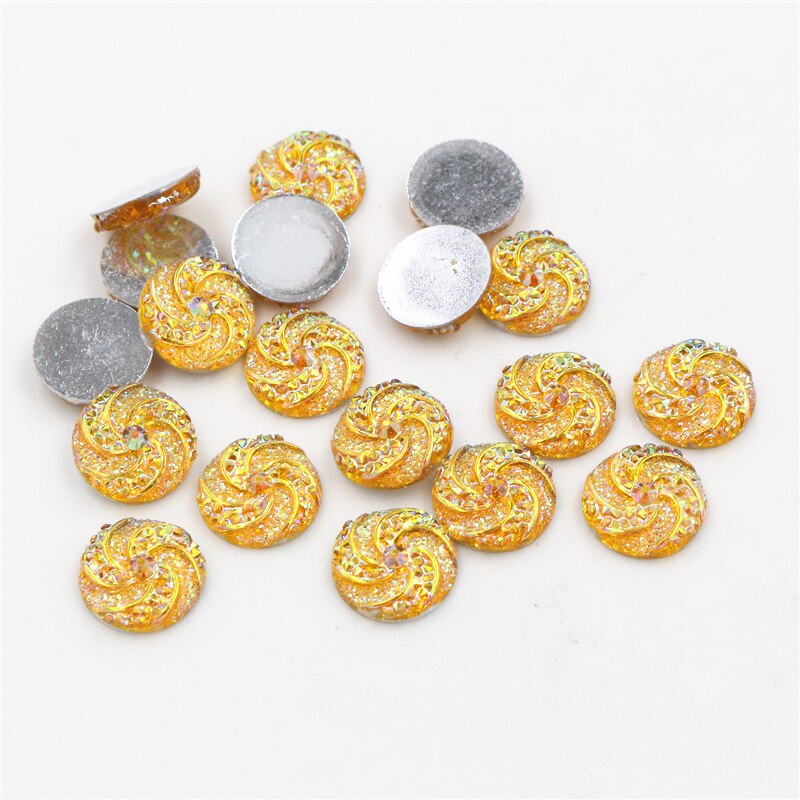 40pcs 12mm Mix Colors Windmill Style Flat back Resin Cabochon For Bracelet Earrings accessories: G1-04