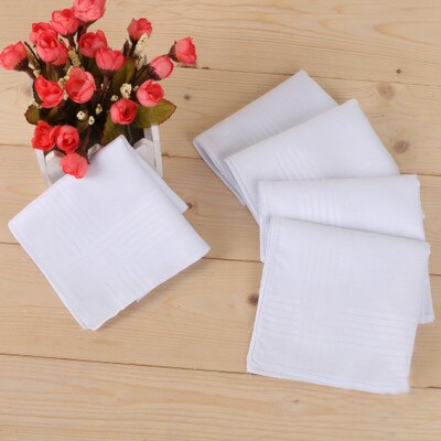 Hvid lommetørklæde bomuld trykt 40cm/ mange anvendelser