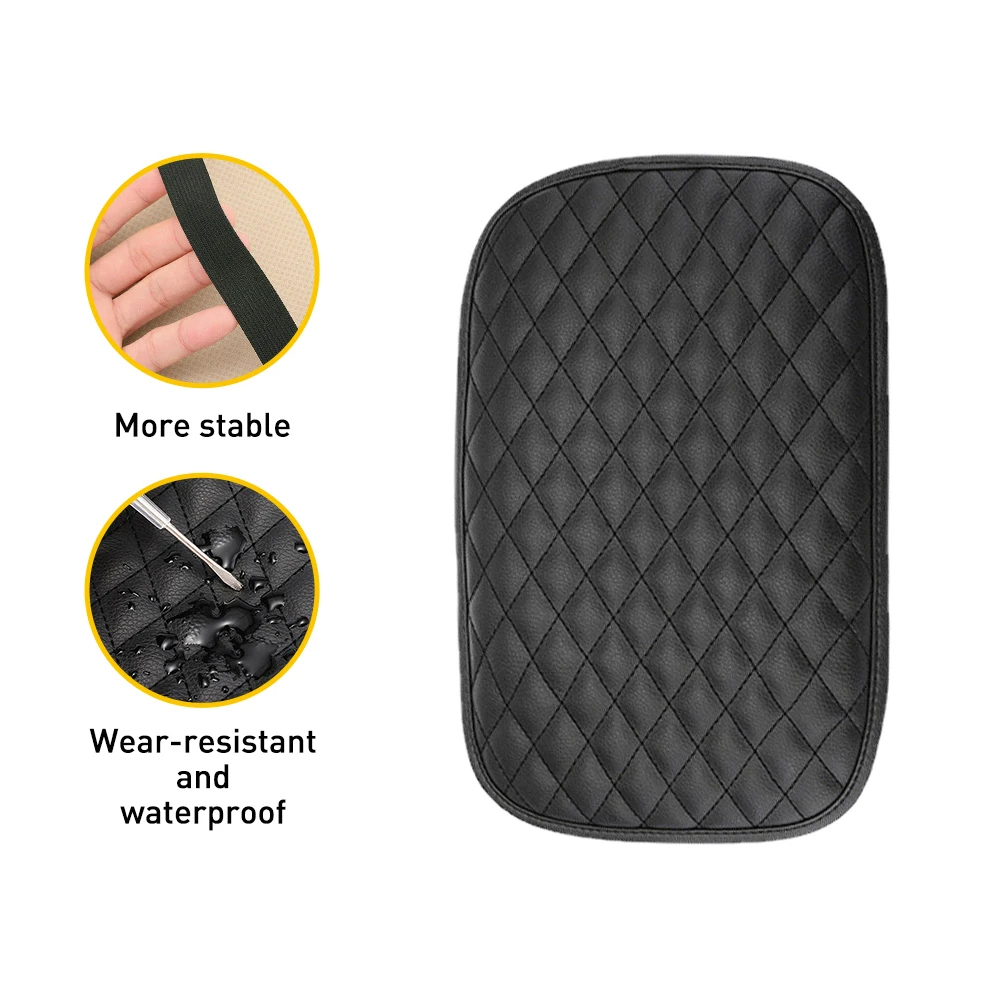 Cojín para reposabrazos de coche, consola central, almohadilla para caja, cojín para reposabrazos de cuero PU, accesorios universales interiores automotrices impermeables