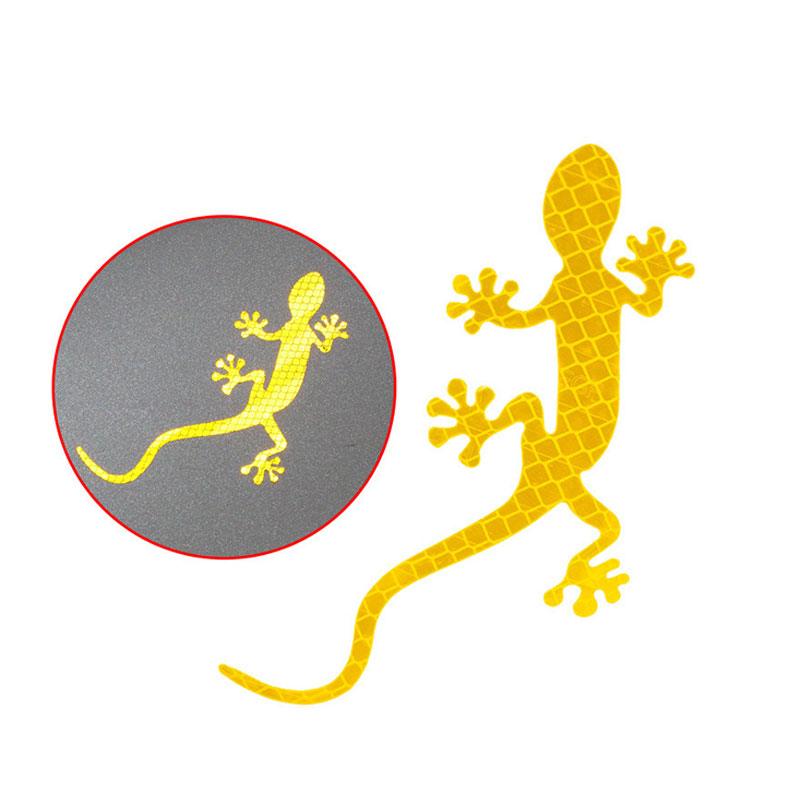Reflecterende Gecko Sticker Auto Reflecterende Sticker Veiligheid Waarschuwing Mark Body Scratch Blokkeren Stickers 3D Stereo Stickers: YELLOW