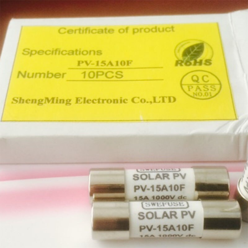 ! 10 stk 1000 vdc sikring solar pv eksplosionssikker sikring sølv  - 15a