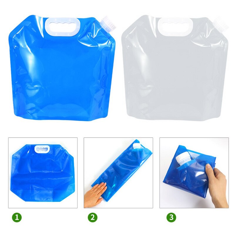 Bolsa de agua plegable portátil para coche, depósito para el agua, Picnic, 0,7/5/10L