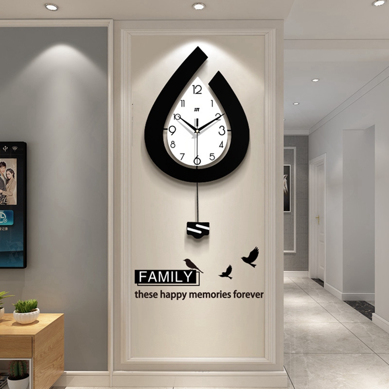 Large Wall Clocks For Living Room Decor Big Pendulum Modern Wall Clocks Battery Operated For Home Indoor House