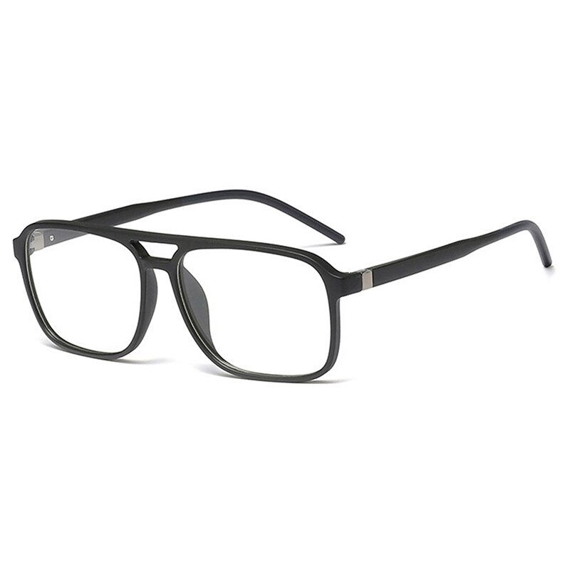 Gafas cuadradas con bloqueo de luz azul para hombres de JULI, Marco óptico para mujeres, gafas con protección UV antirreflectante 6042: C1 matte black