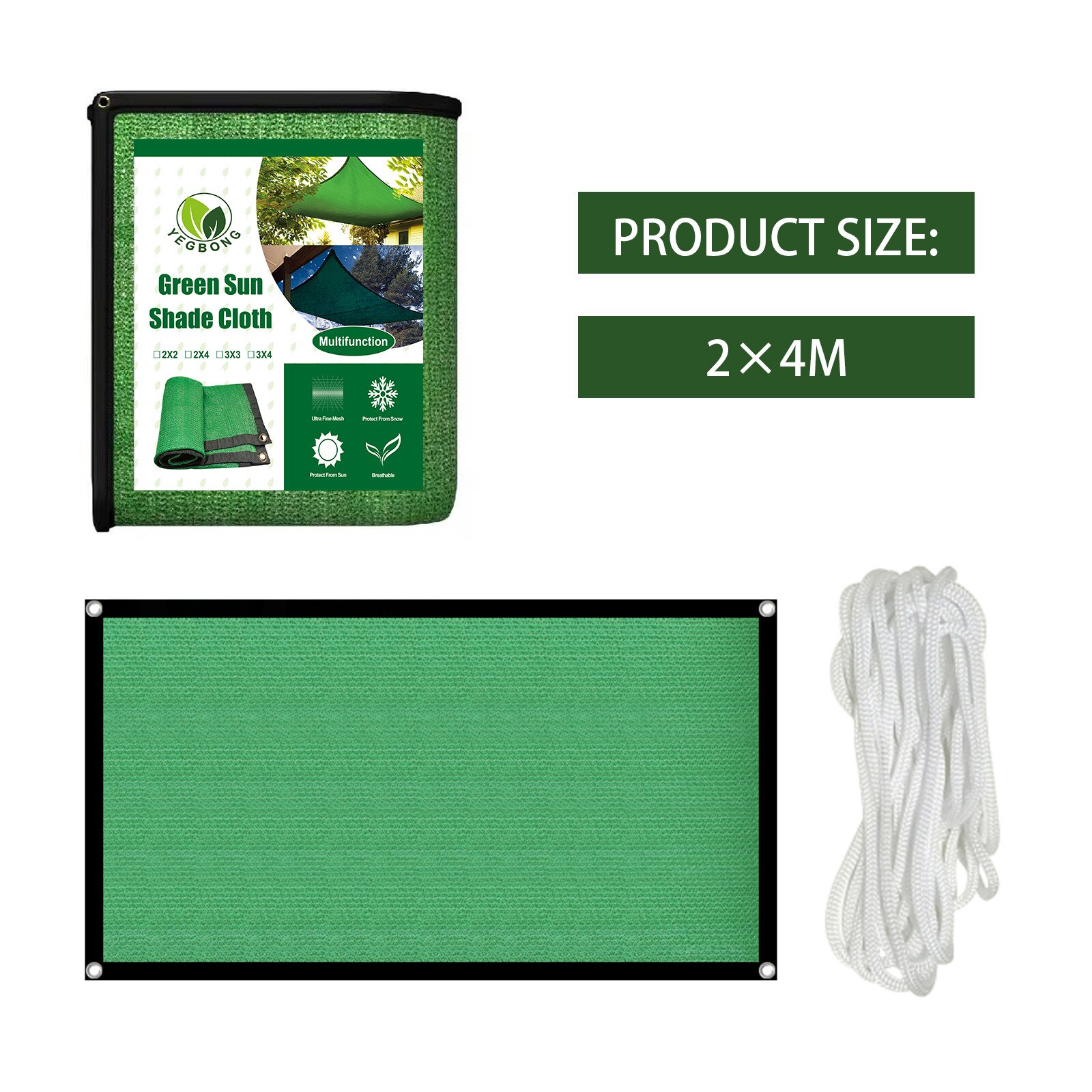 Green Sunshade Net Thickened Pool Car Awning Terrace Canopi Outdoor Shading Net Shade Net Sun Shade Cloth Sunscreen Net: 2x4m