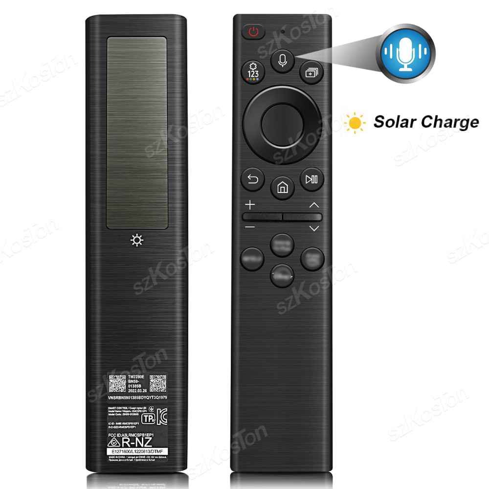 Zamiennik BN59-01391A Solar Voice Remote do telewizorów Samsung Solar Charging Remote do Samsung Smart TVs Frame 4K 8K Neo QLED: Black