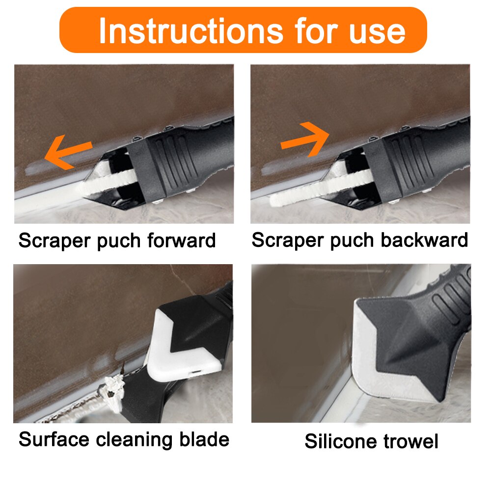 3 In 1 Silicone Sealant Remover Tool Scraper Caulk Mould Smooth Peel Finisher Scraper Grout Removal Useful Hand Tool Kit Set