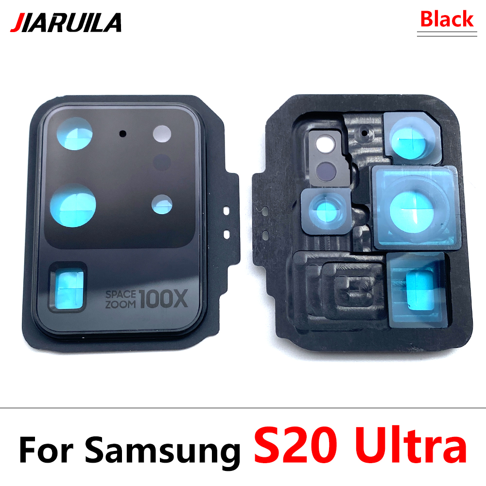 Neue Für Samsung S20 Ultra S20 Fe S20 Plus S20 Reparatur Ersetzen Zurück Kamera Glas Objektiv Abdeckung mit Rahmen Halfter Ersatz Teil: Dunkelblau