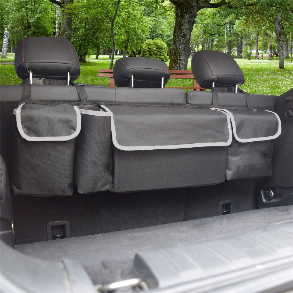Multi-brug pu læder bil bagsæde ryg opbevaringstaske bil bagagerum arrangør auto opbevaring rydde til suv mpv auto tilbehør