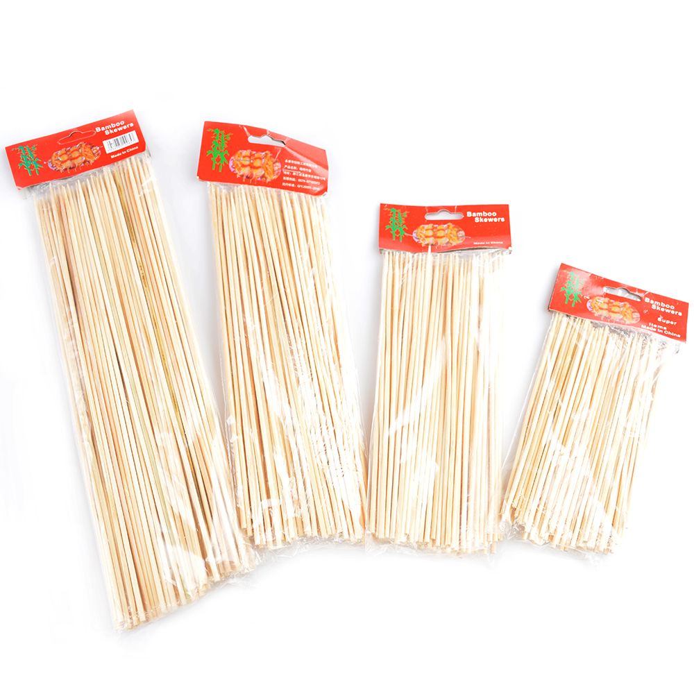 Bamboo Skewers Wooden BBQ Kebab Fruit Chocolate Fountain Stick Party Buffet Food