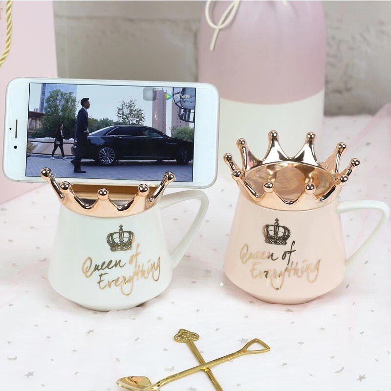 Cartoon Porselein Cup Keuken Tool Crown Keramische Thema Melk Koffie Mokken Drink-Ware Voor Kinderen Kerst Woonaccessoires