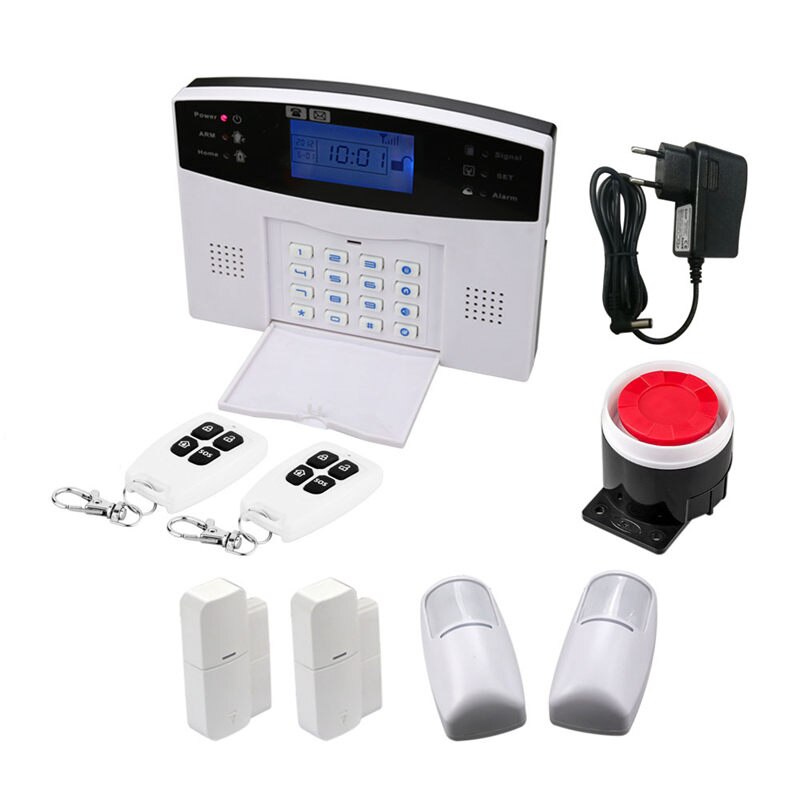Gsm alarme sem fio em casa sistema de alarmes de segurança app alarme sms com display lcd discagem automática detecção de movimento intruder assaltante alarme casa: Package B / english