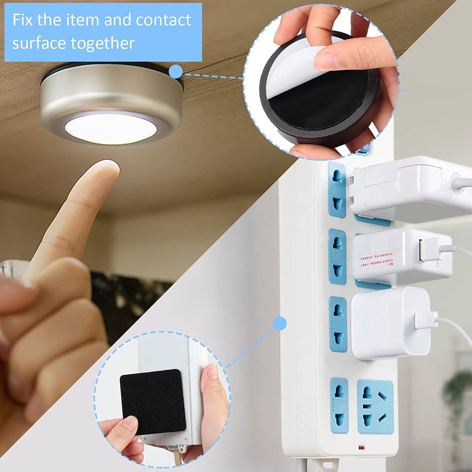 Adhesivo redondo autoadhesivo de nailon, cinta de sujeción con gancho y bucle, alfombra autoadhesiva fuerte de doble cara, alfombrilla antideslizante negra de 3cm