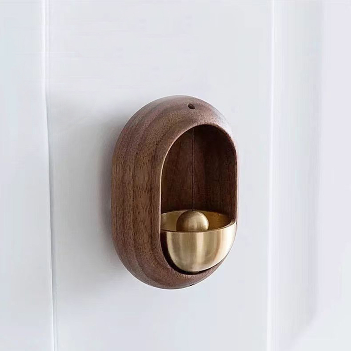 Campanas de viento de madera, timbre inalámbrico, timbre de puerta de entrada, campana de viento decorativa para decoración colgante de apertura del hogar: Oro