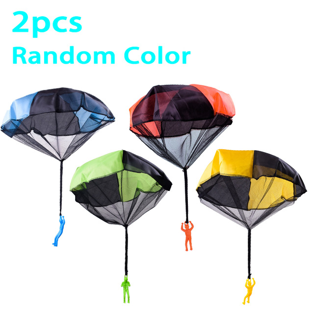 2 Stuks Hand Gooi Soldaat Parachute Speelgoed Indoor Outdoor Games Voor Kinderen Mini Soldaat Parachute Fun Sport Educatief Speelgoed jongen: 2pcs Random