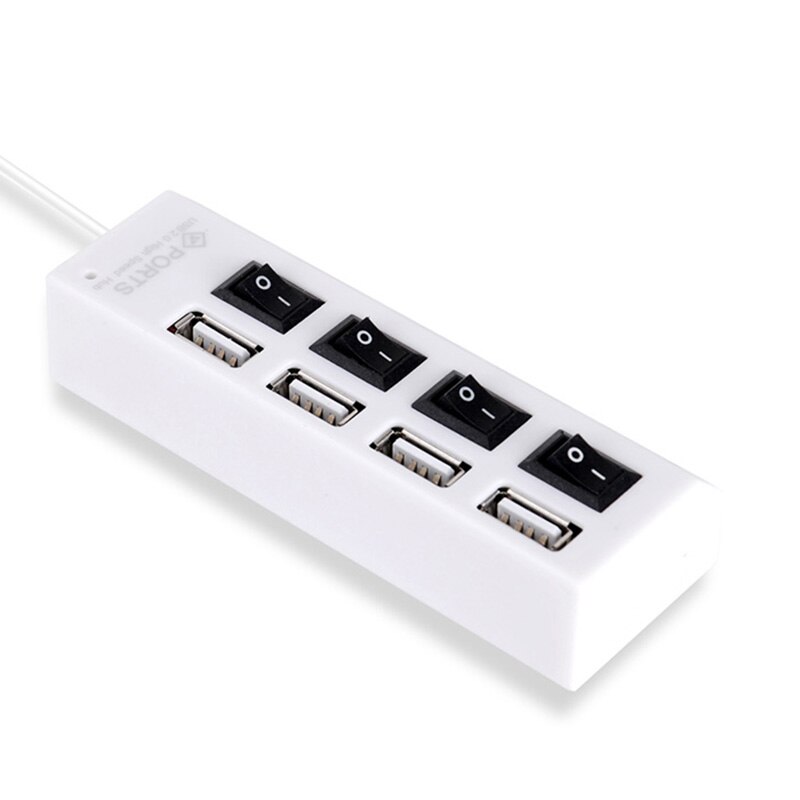 Répartiteur de Hub USB 1.1USB 4 ports 480Mbps avec interrupteur marche/arrêt séparé avec câble USB pour PC/ordinateur portable/appareil photo/souris/disque dur