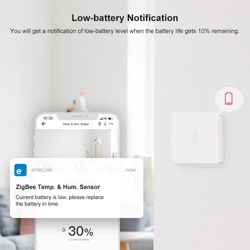 SONOFF SNZB-02 Zigbee Temperature Sensor Humidity Sensor Intelligent Linkage eWeLink APP Work with Alexa Google Home Automation