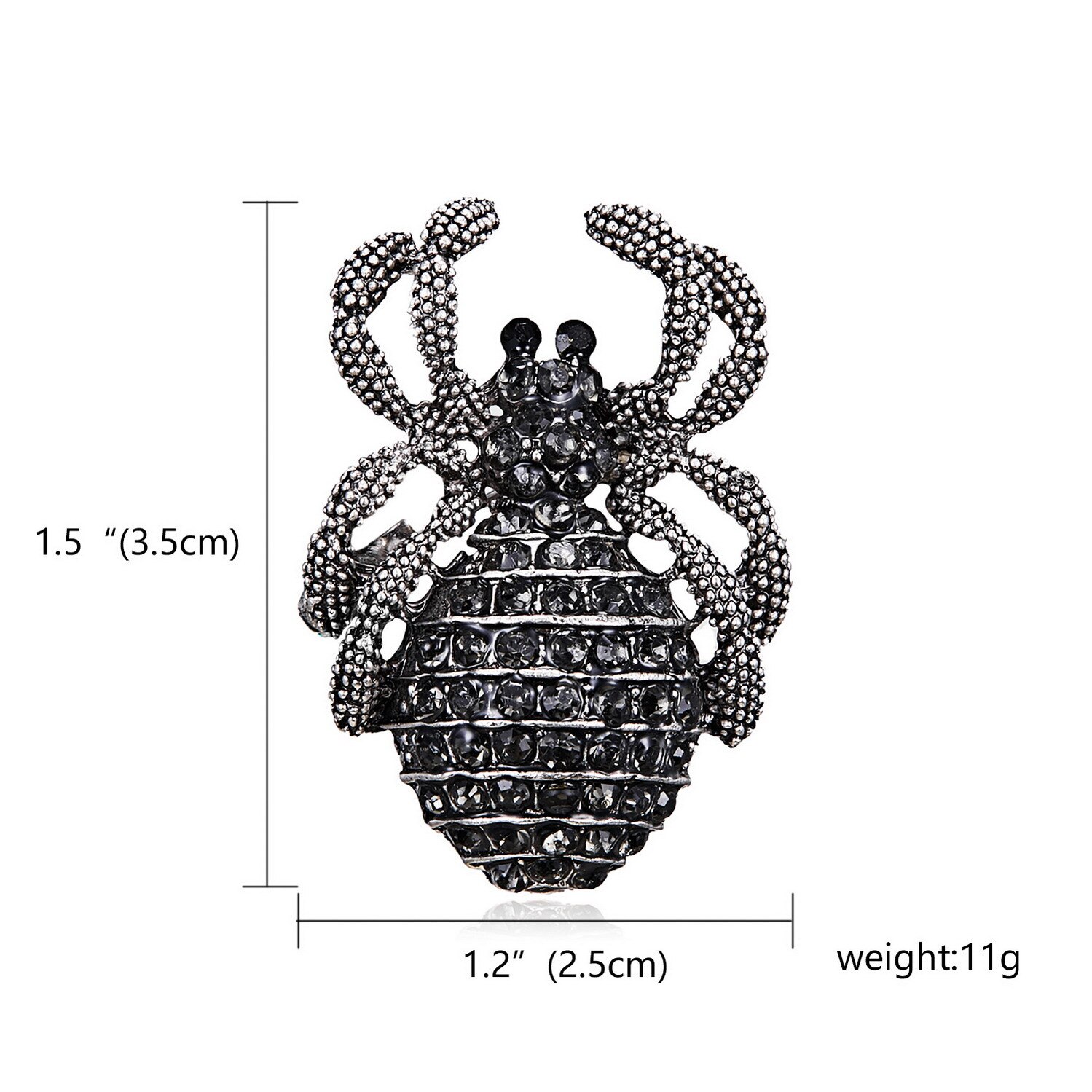 Rinhoo Unisex Spinne Broschen Damen Nette Empfindliche Bee Brosche Strass Pin Brosche Emaille Schmuck Kostüm Brosche: Spider 2