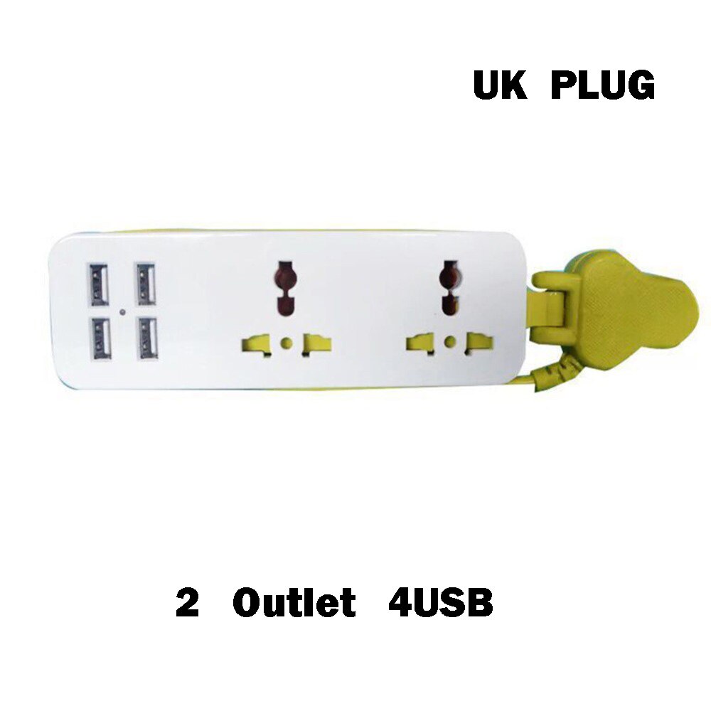 Flere bærbare rejser 1200w 1.5m 4 usb port oplader stik eu uk us stik stikdåse stik adapter til smartphones tablets: Uk 2 stik 4 usb