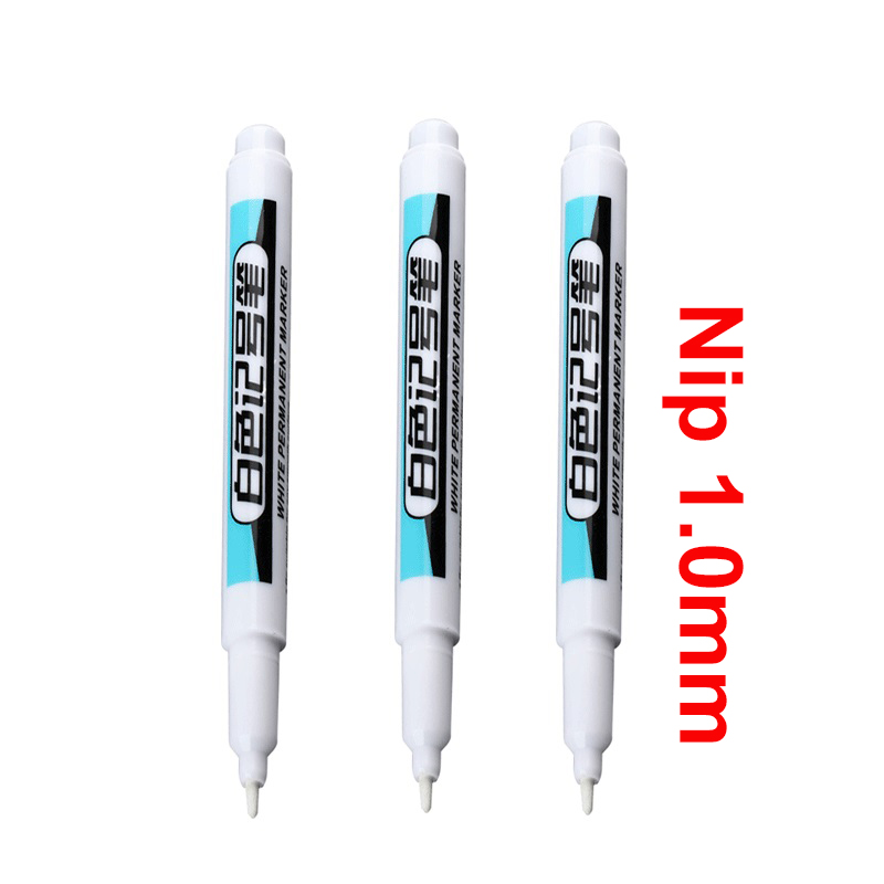 3/5 szt Białe pisaki Markery Permanentne markery z głębokimi otworami Tłuste wodoodporne długopisy z długą główką robić malowania skał Kamień Ceramiczne drewno: BIAŁY