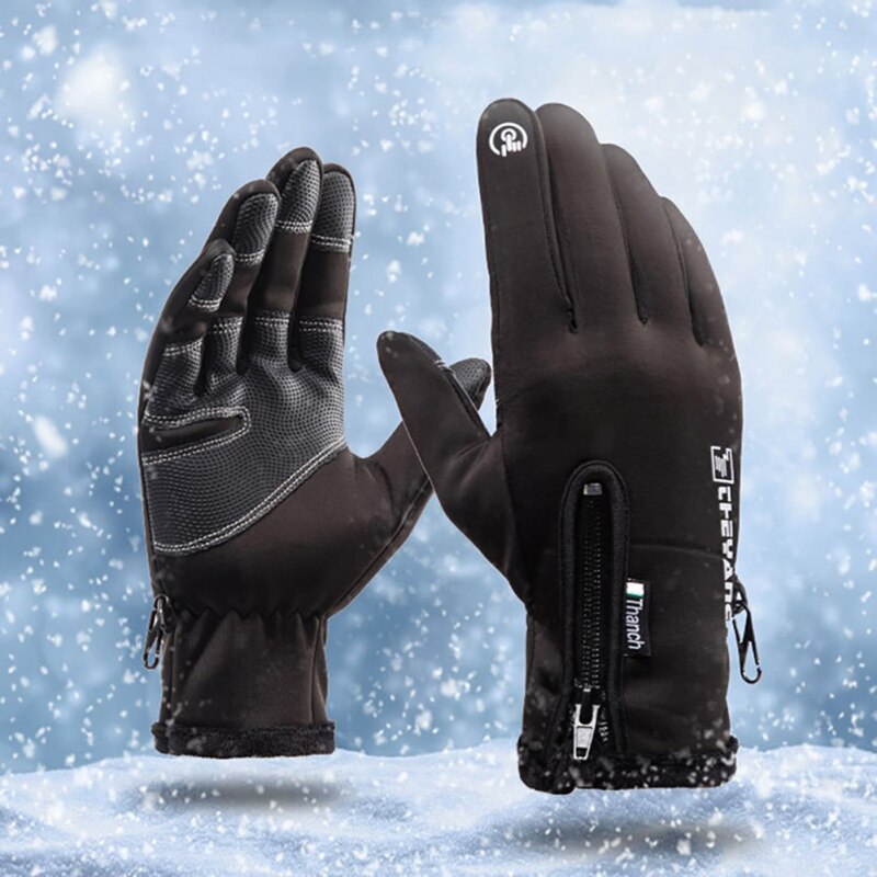 Guanti termici caldi invernali Touchscreen per biciclette guanti a dito pieno campeggio esterno escursionismo moto guanti antivento impermeabili #