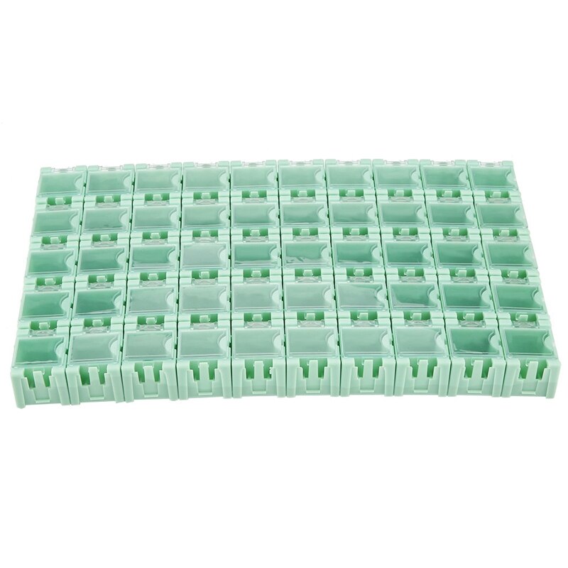 50 Uds SMT SMD componentes electrónicos cajas contenedores de almacenamiento componentes electrónicos de auto-bloqueo hebilla cajas Mini de almacenamiento
