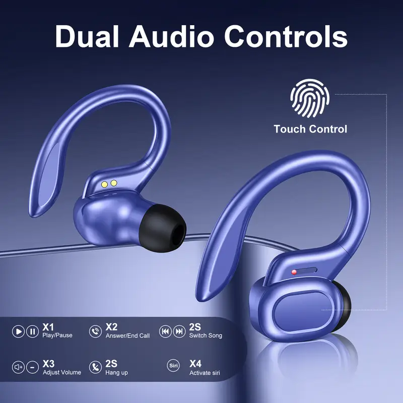Cuffie stereo bluetooth wireless originali con gancio auricolare, auricolari sportivi impermeabili per allenamento, sport e corsa