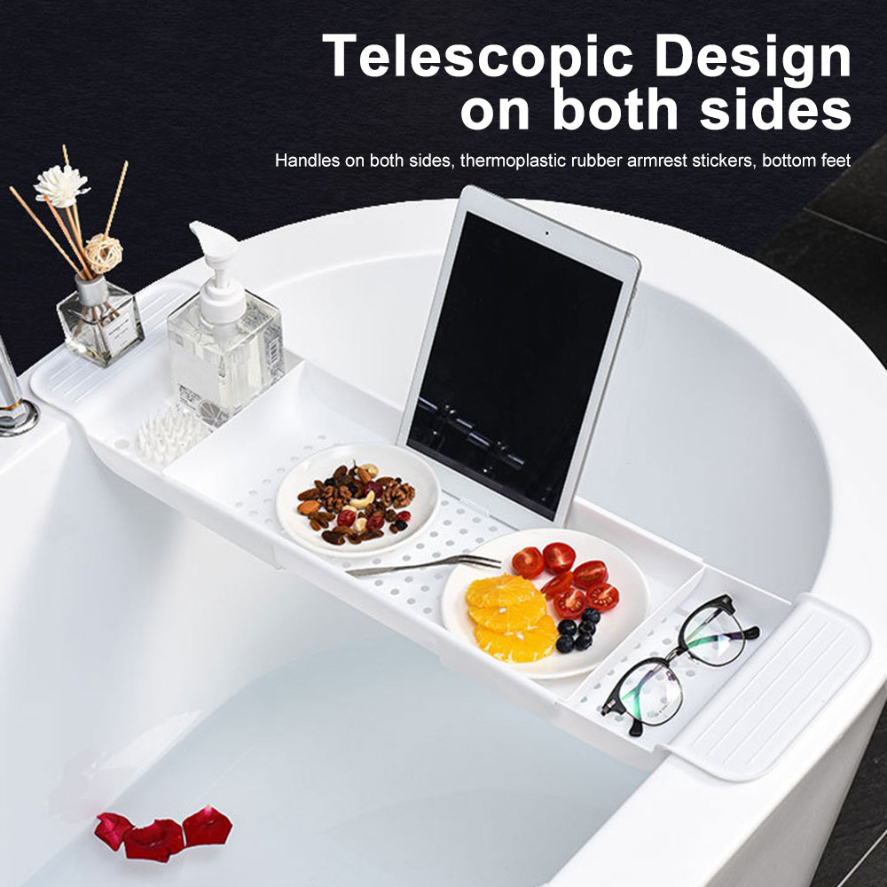 Badewanne Regal Ausziehbare Badezimmer Badewanne Tablett Badewanne praktisch Halterung Organizer Handtuch Buch Halfter Küche Waschbecken Lagerung Bord