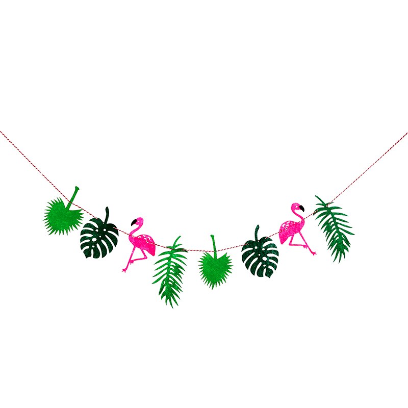 Et sæt ikke-vævet flamingo kaktus banner sommer ananas flag palme blad ballon sommer fødselsdag fest dekoration forsyninger: Sæt 2