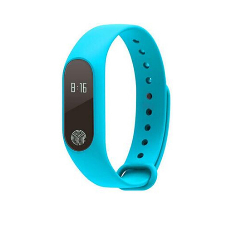 Bluetooth M2 Smartband Activiteit Fitness 4.0 Fit Bit Tracker Sport Armband Smart Band Polsband Stappenteller Pk S908 M3 M4 F1: Sky blue with box