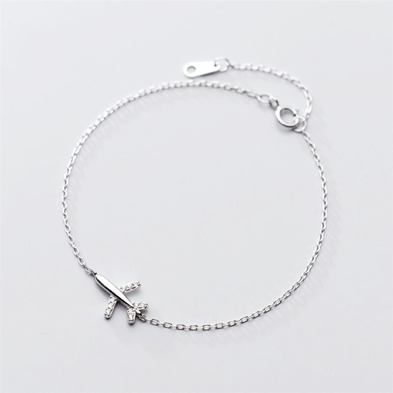 Eneste hukommelse sød sød mini fly litterær 925 sterling sølv kraveben kæde kvindelige halskæde sne 562: Armbånd