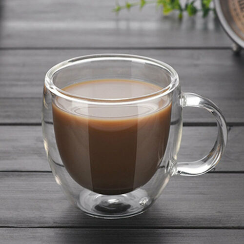 Dobbelt væg kop kaffe glas te krus isolerede krus espresso kopper vin øl