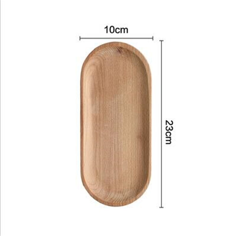 Wooden Plate Beech Oval Tray Kitchen Supplies Mini Solid Wood Small Plate Children's Whole Wood Plate Wooden Plate