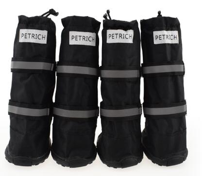 Buty dla psa wodoodporne antypoślizgowe bandaże odblaskowe zimowe stopy dla psa wiatroszczelne buty outdoorowe dla średnich duże psy Labrador: Black / S