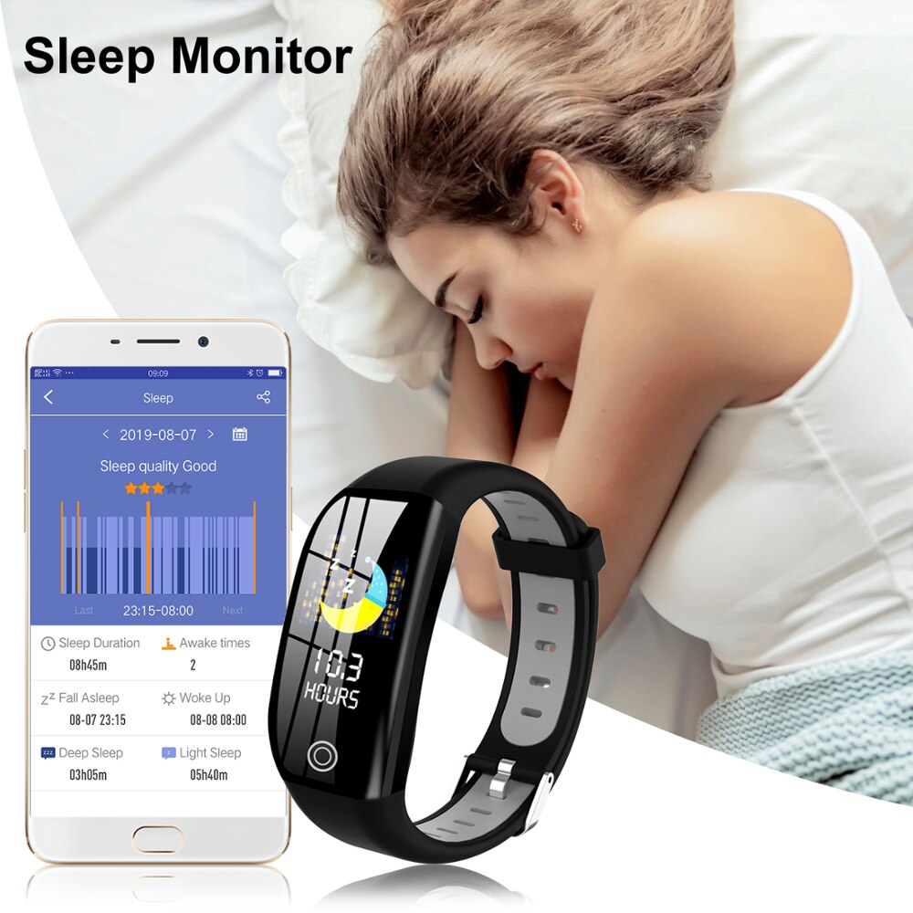 F21 Fitness Trackers IP68 Waterproof Activity Tracker IP68 Waterproof Heart Rate Blood Pressure Sleep Monitor for Women Men Kids