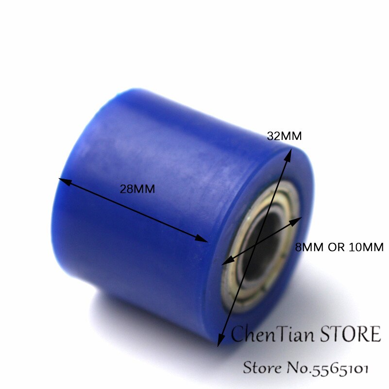 8mm 10mm Drive Chain Roller Pulley Wheel Slider Tensioner Wheel Guide For Street Bike Enduro Motorcycle Motocross ATV CRF CR XR: 8MM BLUE