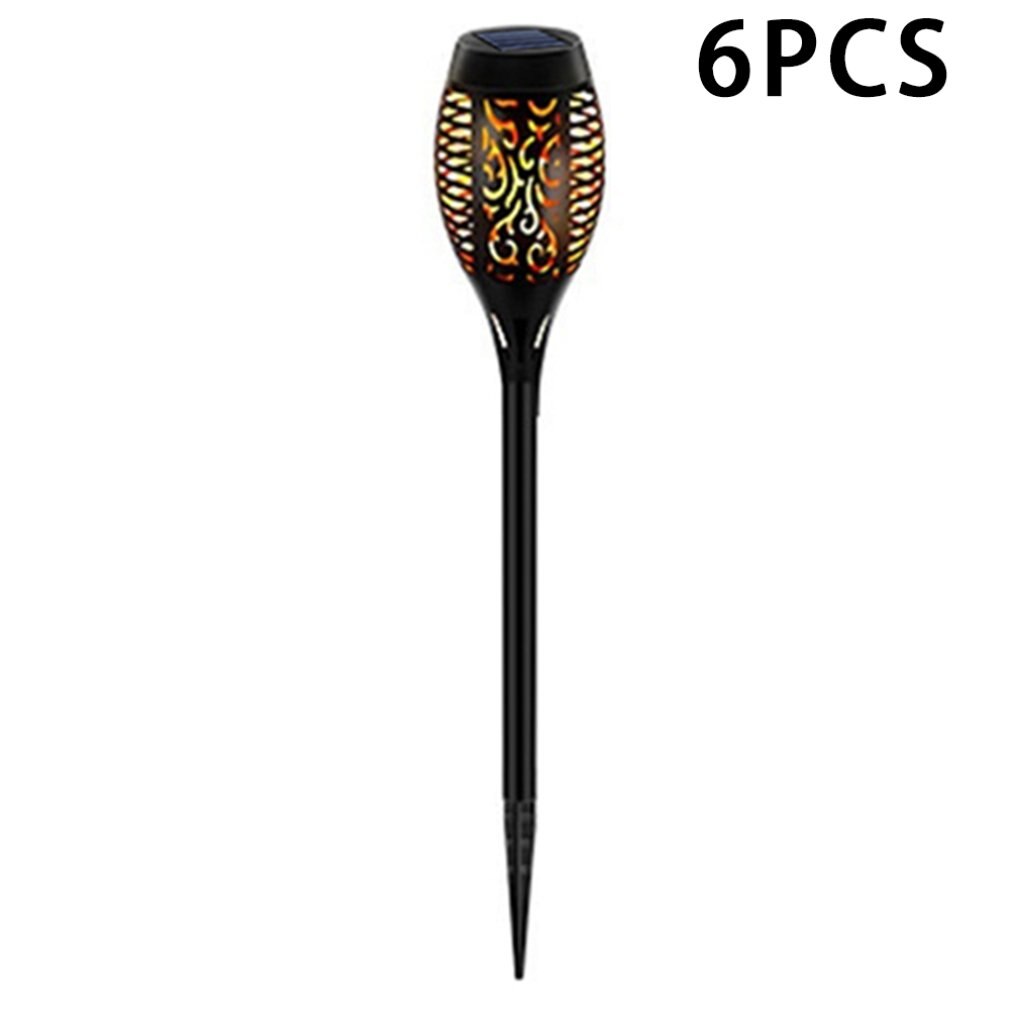 Neue 12LED Solar- Flamme Lampe Außen Induktion Garten Hof Stecker Dekorative Landschaft Lampe: 6stck