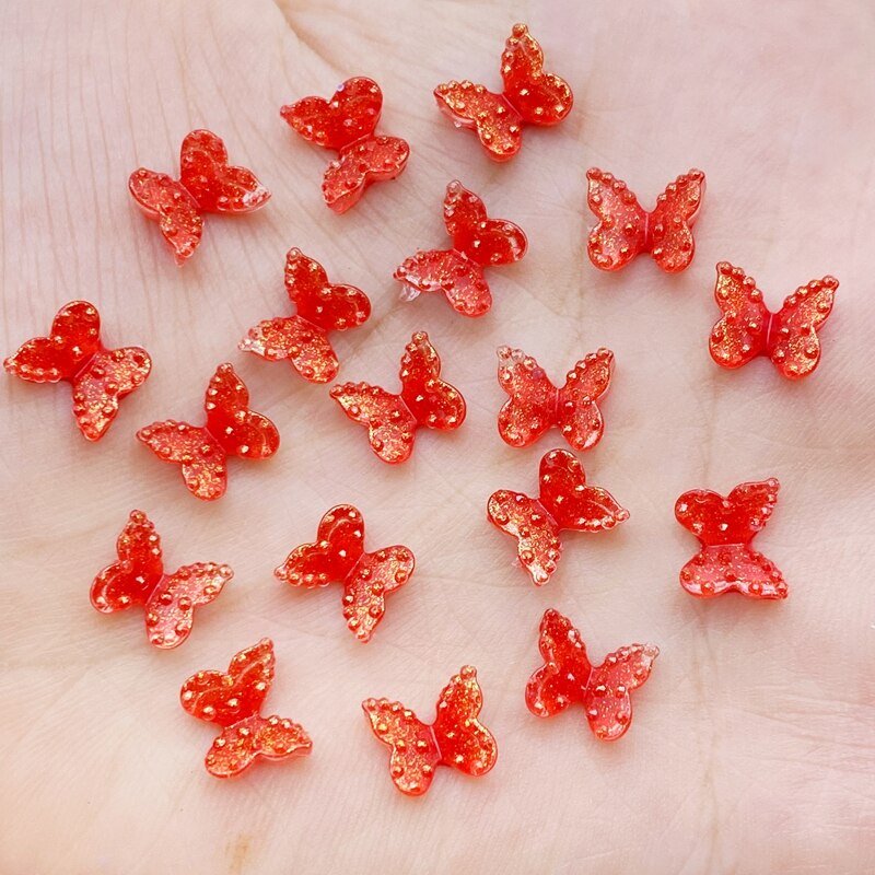 60Pcs Cute Mixed Mini 3D Butterfly Flat Back Resin Cabochons Scrapbooking DIY Jewelry Craft Decoration Accessorie K34: G