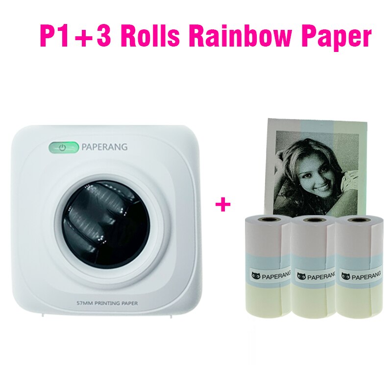 Paperang – mini-imprimante photo thermique Portable P1, bluetooth, USB, pour téléphone Android et iOS: P1 3 rainbow