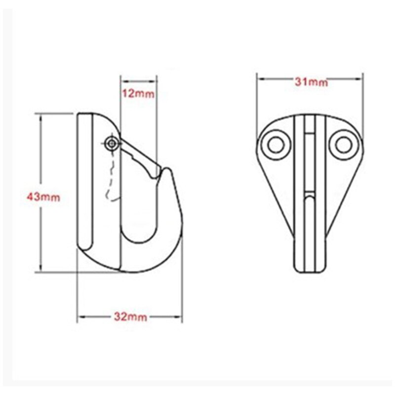 10PCS Marine Boat Fender Marine Fending Hook with Closed Spring Clip Stainless Steel 316 Marine Boat Hardware