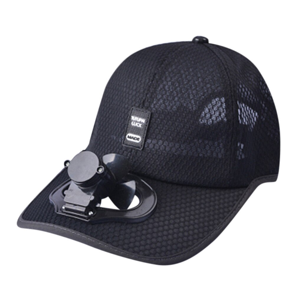 Nyhed unisex hat blæser køling camping vandring sport sommer baseball udendørs rejse kasket bomuld usb ladekabel ventilator capf 624: 2bk