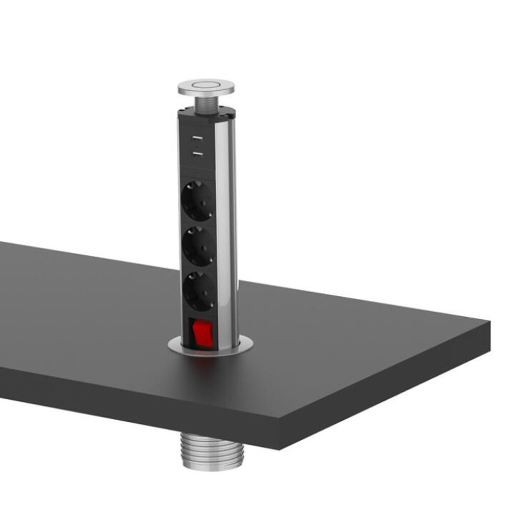 Bord power point stik pop op træk stikkontakt usb oplader bordplade universal elektrisk stik adapter stik til hjemmekontor køkken