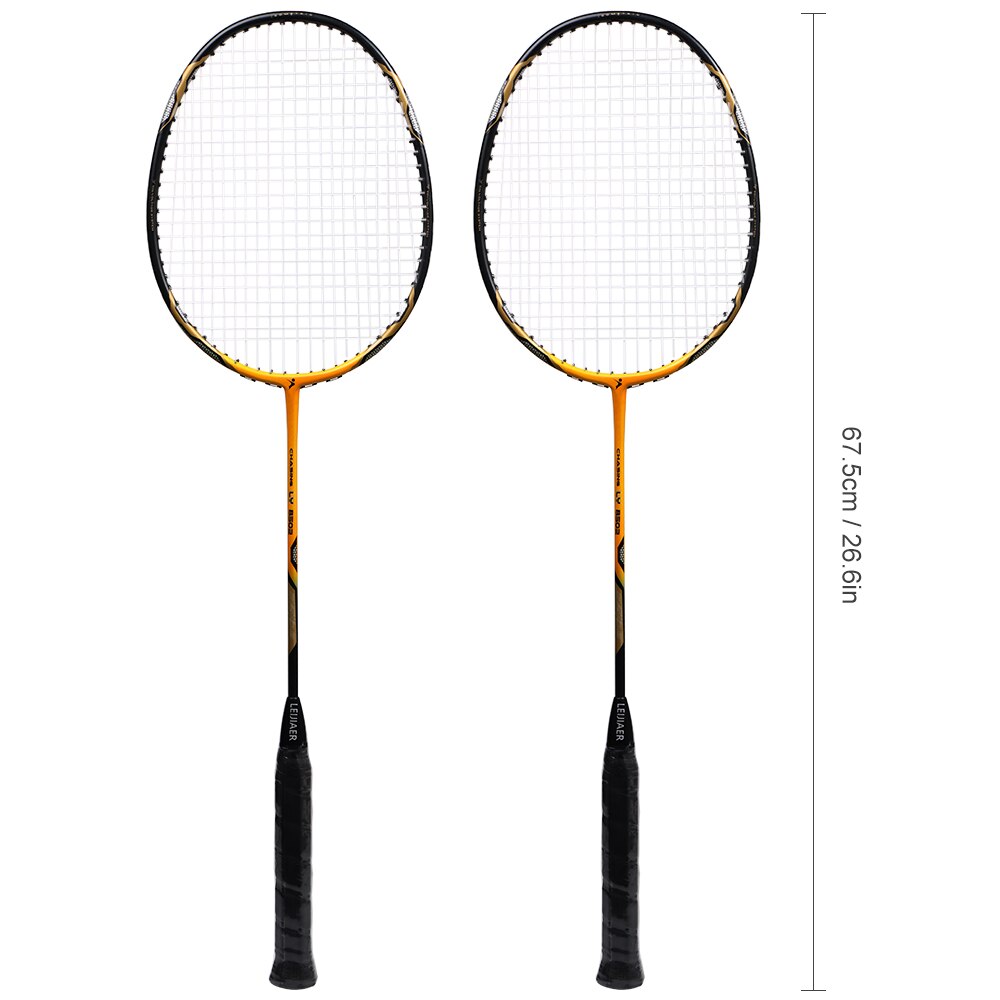 1 par integreret badmintonketcher carbon komposit badmintonketsjer af høj kvalitet battledore med taskestropper sport