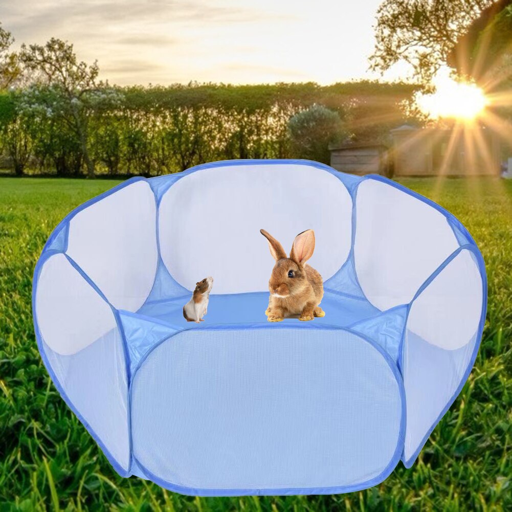 Valla plegable de Color puro para hámster de Gato, parque de juegos para interior y exterior, corralito invisible de rubits, jaula de animales pequeños