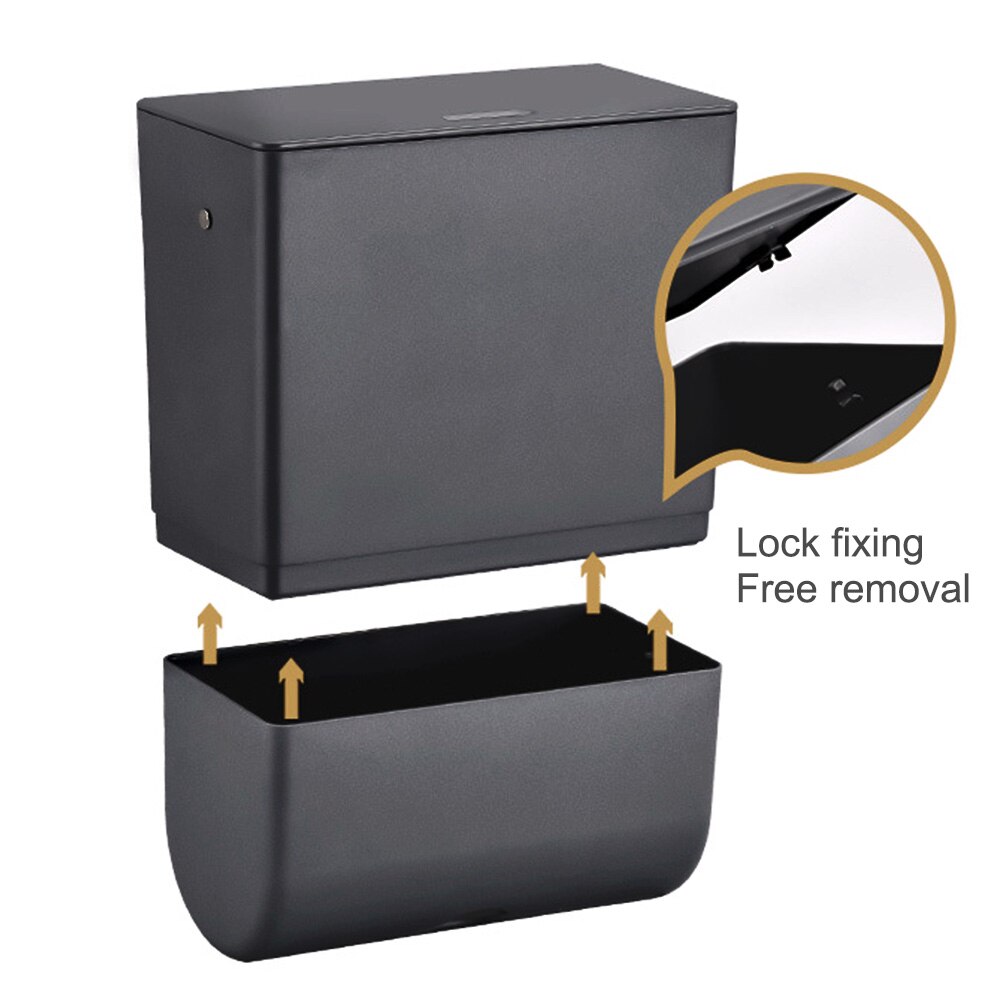 With Lid Home Ktchen Wall Mounted Rectangular Household Cabinet Door Paper Garbage Can Hanging Tissue Box Odorless Trash