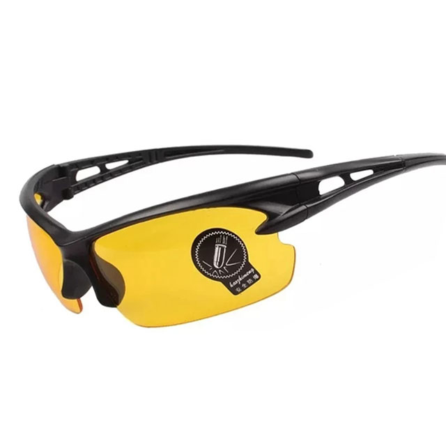 Gafas de visión nocturna para hombre y mujer, lentes de ciclismo al aire libre, montura negra, gafas de noche para Conductor, gafas de , color amarillo: Verde negro